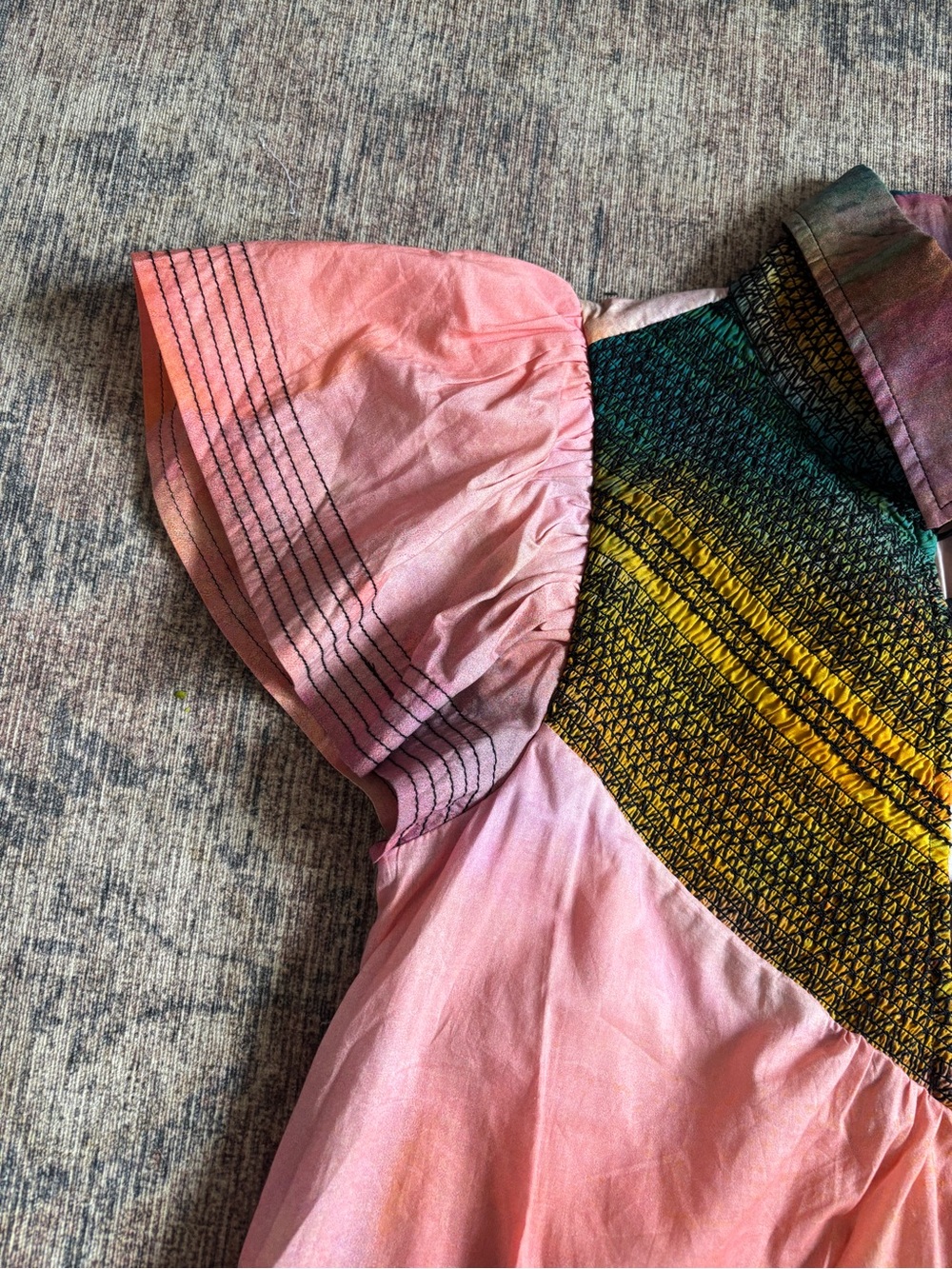Hope for Flowers by Tracy Reese Pink Multi-Color Flutter Sleeve Cotton Top - Picture 7 of 7